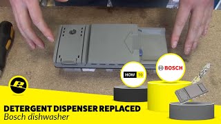 How to Replace the Dishwasher Detergent Dispenser on a Bosch Dishwasher [upl. by Nyrem]