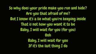 Elliott Yamin  Wait For You Lyrics HD [upl. by Sirac]