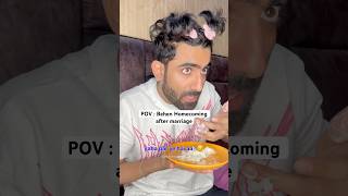 POV  Behen Homecoming after marriage  Nishchay verma trendingshorts funny comedy sister [upl. by Delcina]