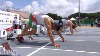 Mens 100 m T12  semi2  2016 IPC Athletics European Championships Grosseto [upl. by Ennelram]