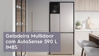 Geladeira Electrolux Multidoor Efficient com AutoSense 590 L Inox Look IM8S [upl. by Aleuqahs544]