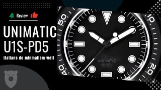 Unimatic U1S PD5  Italian Minimalism In Their First 500 Meter Dive Watch [upl. by Glynias]