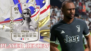 TOP 1 CDM🥇 97 GREATS OF THE GAME ICON Vieira Player review  EA FC 24 [upl. by Mignonne694]