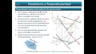 Perpendicular común a dos rectas que se cruzan Diédrico Directo [upl. by Newol141]