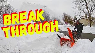 HOW TO SNOWBLOW THE END OF A DRIVEWAY AFTER A SNOW STORMWithout Killing Your Snowblower [upl. by Slen]