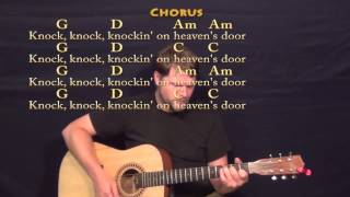 Knocking On Heavens Door Bob Dylan Strum Guitar Cover Lesson with Lyrics [upl. by Sukram]