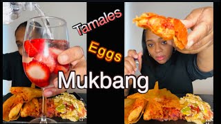 Tamales amp Scrambled Eggs Mukbang tamales eggs [upl. by Vanthe]