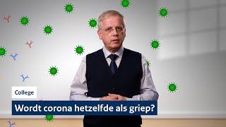 Wordt corona hetzelfde als griep  College 8 met professor Van Dongen [upl. by Ellekim]