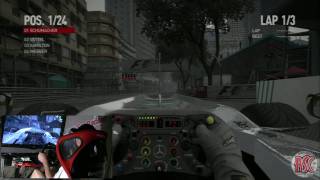 F1 2010 Monaco Rain Race w Fanatec Carrera Wheel PIP on PS3 [upl. by Sseb650]