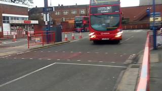 Arriva Wright Gemini leaving Waltham Cross Depot [upl. by Kuebbing]