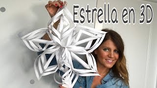 Estrella de Navidad en 3D Adornos navideños fáciles [upl. by Shelbi]