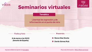 Seminario virtual quotLibertad de expresión y de información en el punto de miraquot  VOCES [upl. by Fleeman]