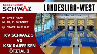 KV Schwaz V vs KSK Raiffeisen Ötztal 2  Kegeln  Landesliga West [upl. by Annelise]