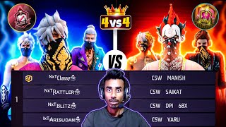 classyfreefire NXT vs CSW OFFICIAL 🔥 4 vs 4 😱 On Live Guild War 💥 NonstopGaming [upl. by Halik]