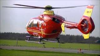 Midlands Air Ambulance GEMAA Departure amp Arrival at Tatenhill [upl. by Alyakam]