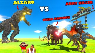 MECHA MAMMOTH and ARMY KILLER vs ALZARO in Animal Revolt Battle Simulator  AMAANT GAMING [upl. by Massingill271]