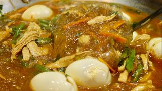 How To Cook Chicken Sotanghon Soup Filipino Recipe [upl. by Nmutua]