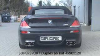 BMW M6 2007 with Stainless Steel Duplex Sports Exhausts 4x90x120 mm [upl. by Art]