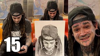 Drawing strangers realistically in NYC and giving it to them CRAZY REACTIONS [upl. by Ahsinat879]