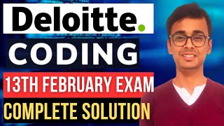 🔴Deloitte 13th February Coding Questions  Deloitte 13 Feb Exam Analysis [upl. by Aitselec]