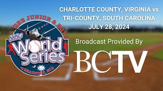 F3 DBB 2024 World Series  Boys  Charlotte Co VA vs TriCounty SC 4PM [upl. by Erdnua]