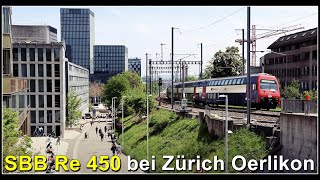 Züricher SBahn SBB Re 450 bei Zürich Oerlikon Stadt Zürich Schweiz 2023 [upl. by Tamma]