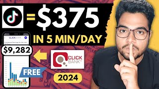 TikTok In India 375Day Using Affiliate Marketing  ClickBank  TikTok Free Method 2024 Hindi [upl. by Won]