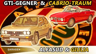 Sportliche und seltene Italiener Alfa Romeo Alfasud TI QV und die Giulia Sprint GTC  Garagengold [upl. by Altheta]