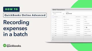 How to record expenses in a batch  QuickBooks Online Advanced [upl. by Augy]