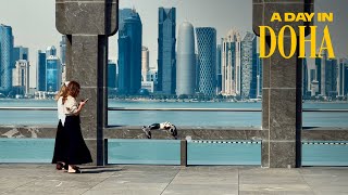 A Day in Doha Qatar Walking Tour 4K [upl. by Anaderol]