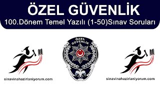 ÖZEL GÜVENLİK 100DÖNEM SINAV SORULARI 150 [upl. by Jaret]