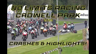 Cadwell Park  No Limits Racing April 2023  Crashes amp Highlights [upl. by Kirtap]