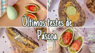 ÚLTIMOS TESTES DE PÁSCOA 🐰  OVO DE PISTACHE COM MORANGO 🍓E OVO PÃO DE MEL NO ACRÍLICO  Letícia B [upl. by Marelya]