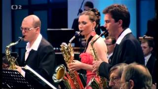 Philip Glass Concerto for saxophone quartet and orchestra Mvmt 1 [upl. by Yelrac962]