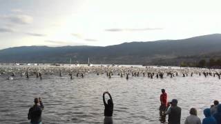 2010 Ironman Canada Penticton BC Swim Start [upl. by Reitman]