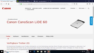 Ältere Canon Scanner CanoScan LiDE 60 etc unter Windows 10 64Bit 2021 [upl. by Mcclary]