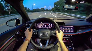 2022 Audi RS 3  POV Night Drive Binaural Audio [upl. by Dorcea226]