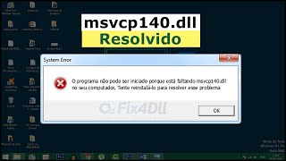 Como Resolver ERRO msvcp140dll de PROGRAMAS E JOGOS definitivamente em 2020 [upl. by Nirot]