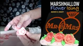 How To Make Marshmallow Fondant Flower Icing [upl. by Genna]