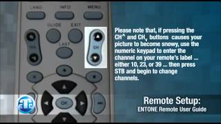 ETEX PVR How To Guide  ENTONE Remote Set Up [upl. by Isnyl862]