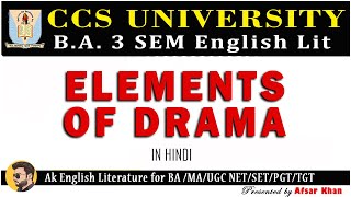 Elements of Drama  Elements of Drama in Hindi  Elements of Drama in English Literature BA 3 CCSU [upl. by Teressa887]