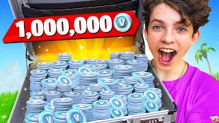 I Surprised My Little Brother with One MILLION VBucks [upl. by Selrhc355]