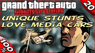 GTA LCS 20 Love Media Car Locations  Unique Stunt Jumps 100 Walkthrough [upl. by Ayahsal]