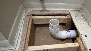 Bathroom Remodel Toilet drain pipe [upl. by Stonwin]