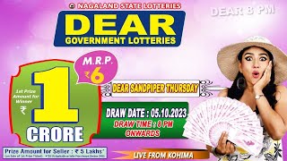 LOTTERY LIVE DEAR LOTTERY SAMBAD 8PM DRAW TODAY 05102023  Will You Are the Next Crorepati [upl. by Pimbley669]