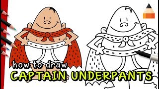 How To Draw Captain Underpants  The First Epic Movie [upl. by Ayna]