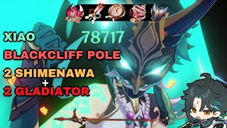 Xiao with Blackcliff and Shimenawa  Gladiator set Solo F2P friendly Build Showcase  Genshin Impact [upl. by Ulick]