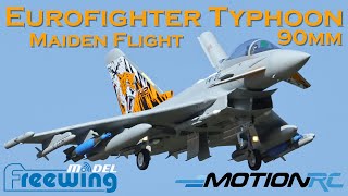 Maiden Flight of the New 90mm Freewing Eurofighter Typhoon  Motion RC [upl. by Ayoj]