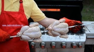 Rotisserie Grilling Two Chickens [upl. by Retxab]