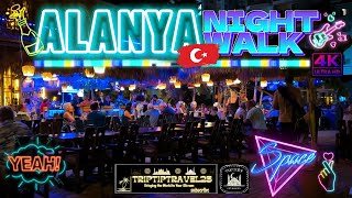 🇹🇷 4k Alanya 2023 Nightlife  Beachside Walking Tour [upl. by Noskcire]